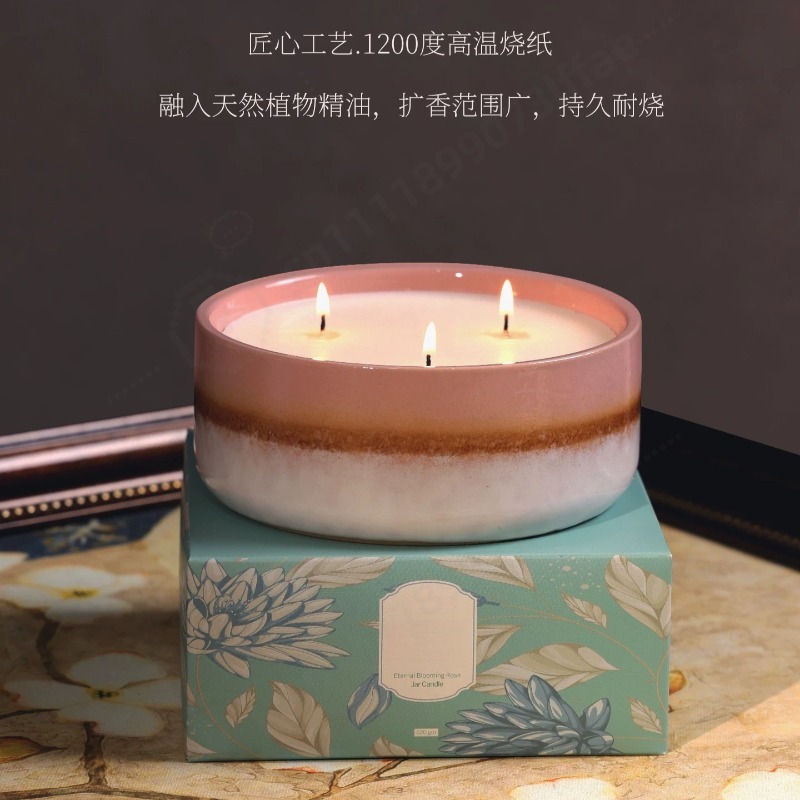 Home Fragrance Luxury - Большая керамическая банка с ароматической свечой